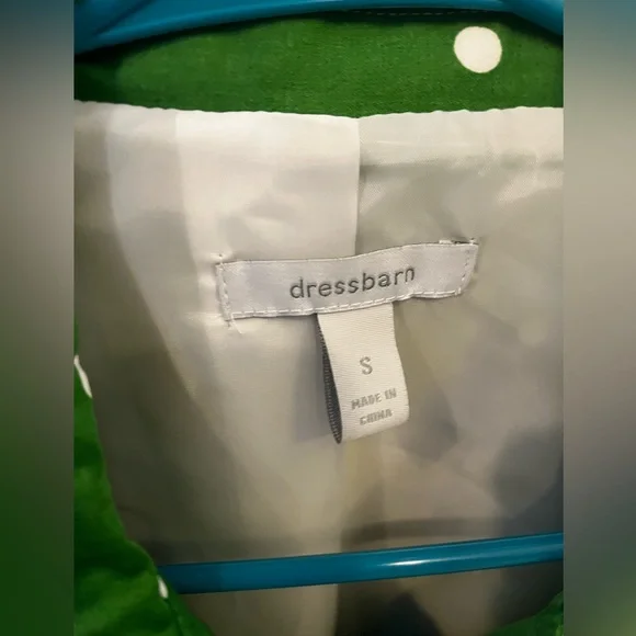 Green Polka Dot Women's Jacket Dress Barn size Small - Picture 3 of 3